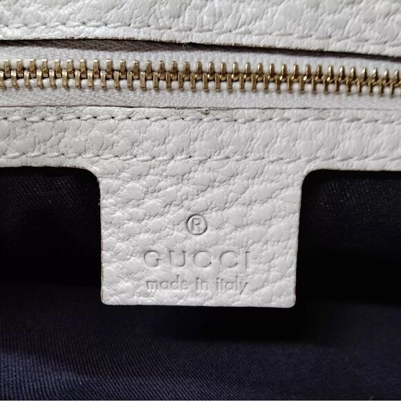 Tom Ford for Gucci Creamy White Leather Web Sherry Line Bamboo Tote Bag RARE - Picture 13 of 16